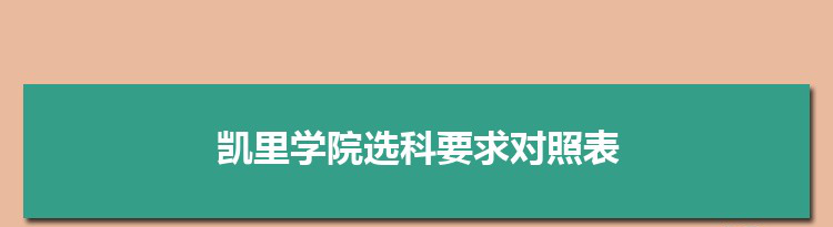 2022年凯里学院选科要求对照表在福建,凯里学院专业选科福建要求