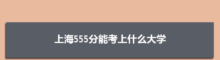 上海555分能考上什么大学,2022上海555分左右的大学名单
