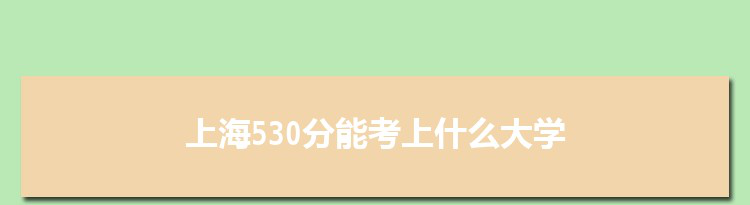 上海530分能考上什么大学,2022上海530分左右的大学名单