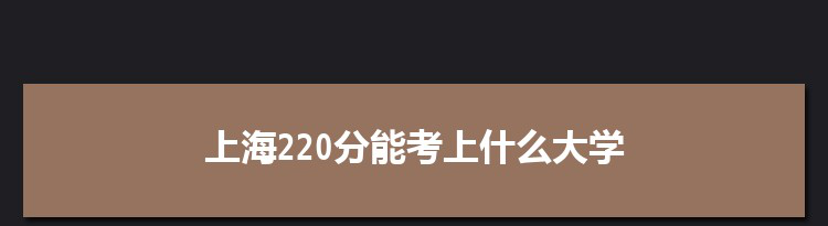 上海220分能考上什么大学,2022上海220分左右的大学名单