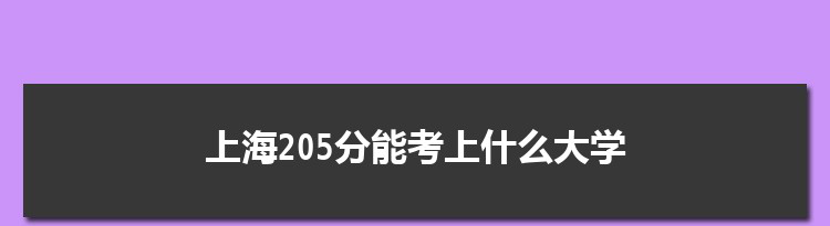 上海205分能考上什么大学,2022上海205分左右的大学名单