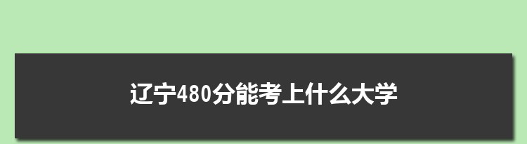 辽宁480分能考上什么大学,2022辽宁480分左右的大学名单