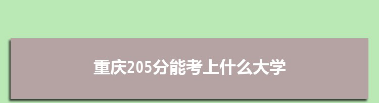 重庆205分能考上什么大学,2022重庆205分左右的大学名单