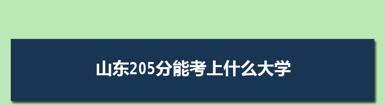山东205分能考上什么大学,2022山东205分左右的大学名单