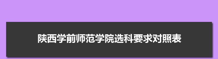 2022年陕西学前师范学院选科要求对照表在福建,陕西学前师范学院专业选科福建要求