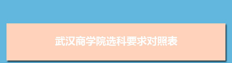 2022年武汉商学院选科要求对照表在福建,武汉商学院专业选科福建要求
