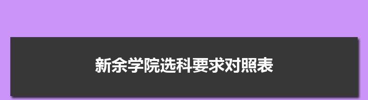 2022年新余学院选科要求对照表在福建,新余学院专业选科福建要求