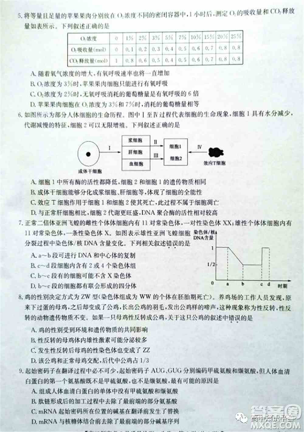 2022年湖北省新高考联考协作体高三新高考2月质量检测生物试题及答案