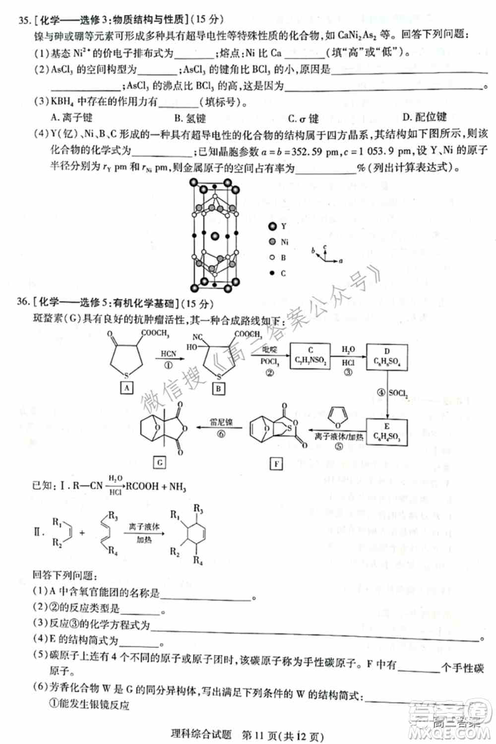 天一大联考2021-2022学年高中毕业班阶段性测试四理科综合试题及答案