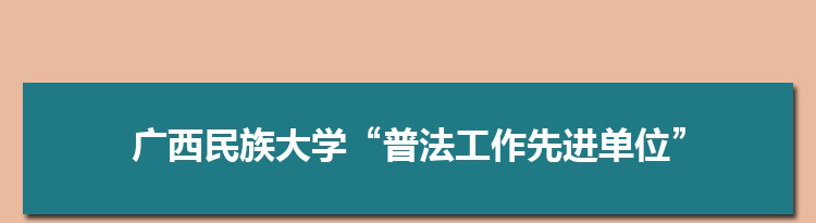 广西民族大学普法办获评全区“普法工作先进单位”