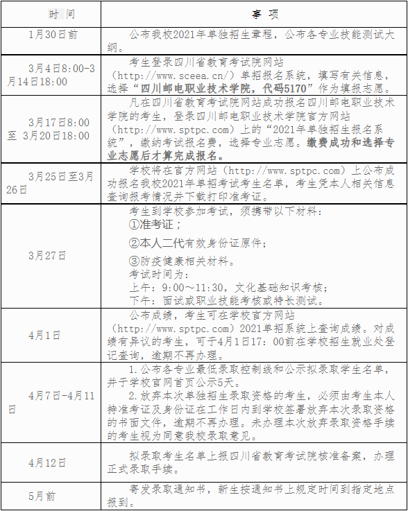 时间安排