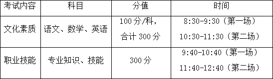 2021年郑州信息工程职业学院高职单招考试科目