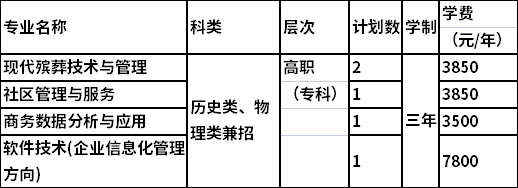 招生专业及招生计划