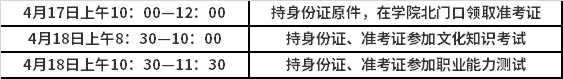 考试日程安排