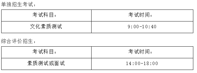 正式考试时间