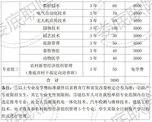 2022年娄底职业技术学院高职单独招生专业