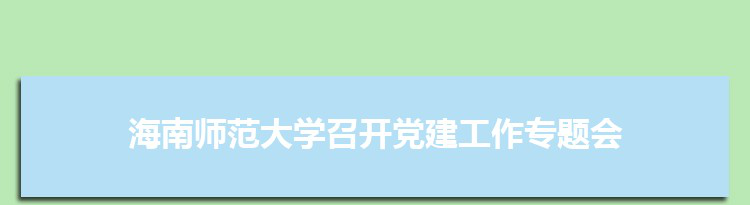 海南师范大学召开2021年度党建工作专题会