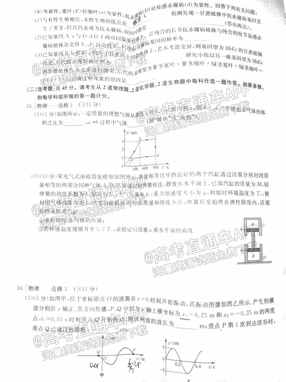 2022九师联盟理综试卷（全国卷）-九师联盟2022理科综合答案（已更新）