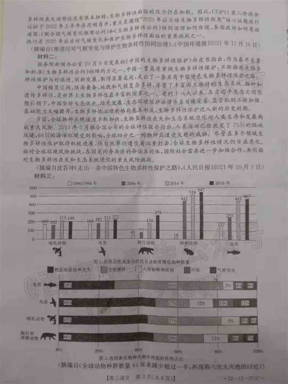 2022西南四省高三2月联考各科试题及答案解析（更新完毕）