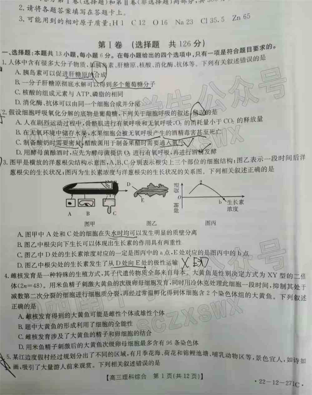 2022西南四省高三2月联考各科试题及答案解析（更新完毕）