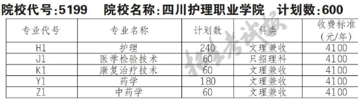 2022年四川护理职业学院高职单招普高类专业计划