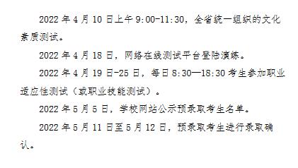 淮南职业技术学院2022年分类考试招生章程