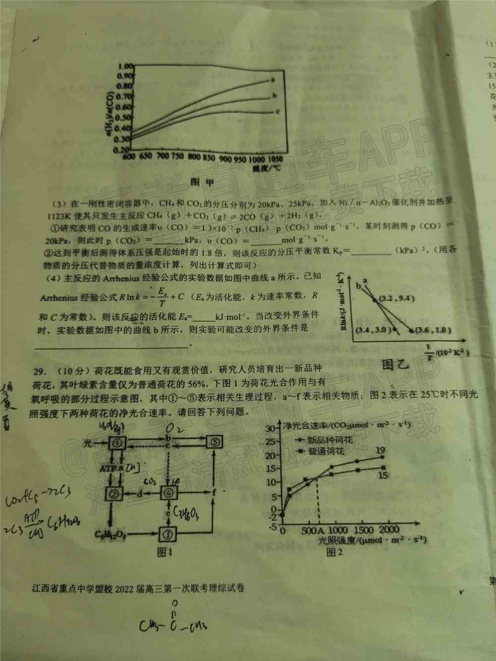 江西省重点中学盟校2022届高三第一次联考试题及答案-江西省重点中学盟校联考答案