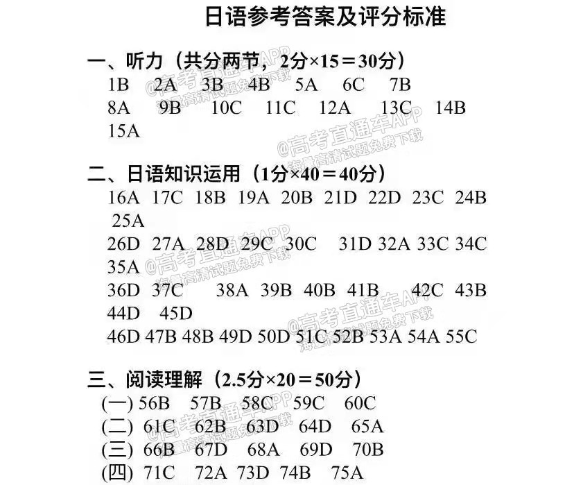 2022泉州三检各科试卷及答案解析汇总（持续更新）