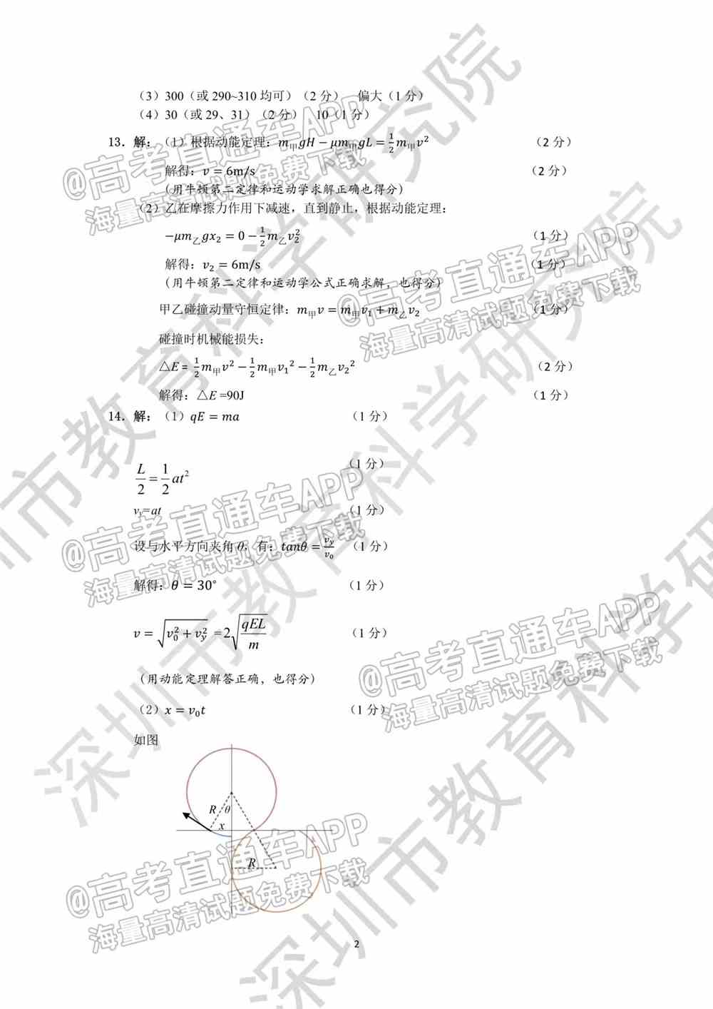 2022深圳一模各科试卷及答案解析（已更新）