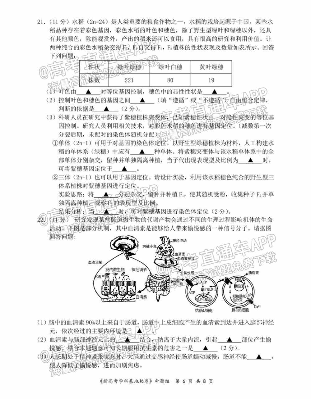 江苏省新高考基地学校2022届高三3月联考试题及答案