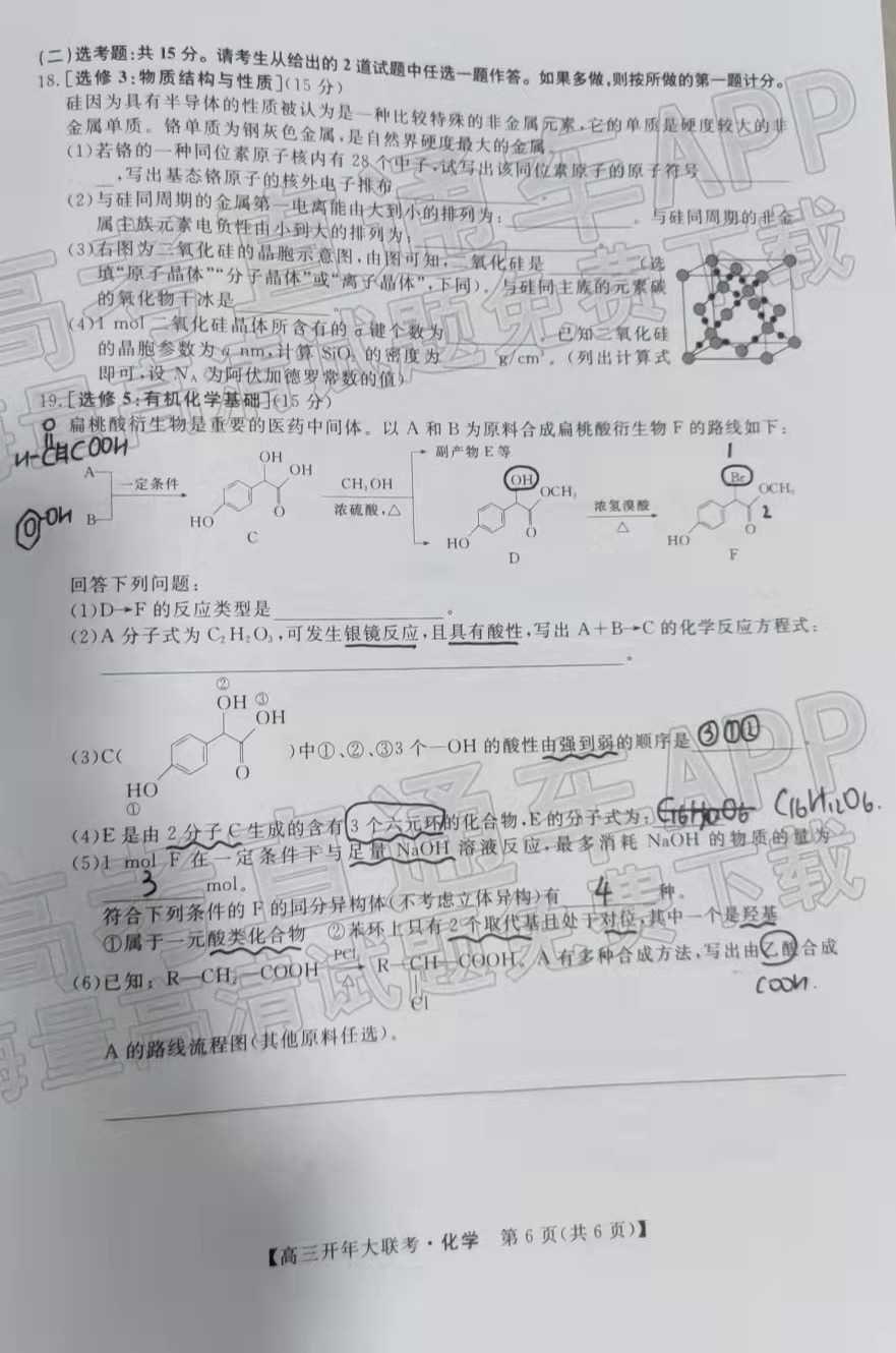 天壹名校联盟2022届高三开年大联考各科试题及参考答案汇总