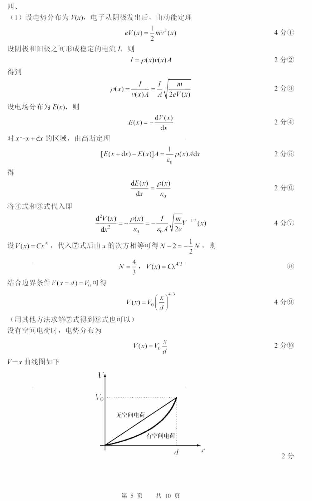 第38届全国中学生物理竞赛复赛试题答案