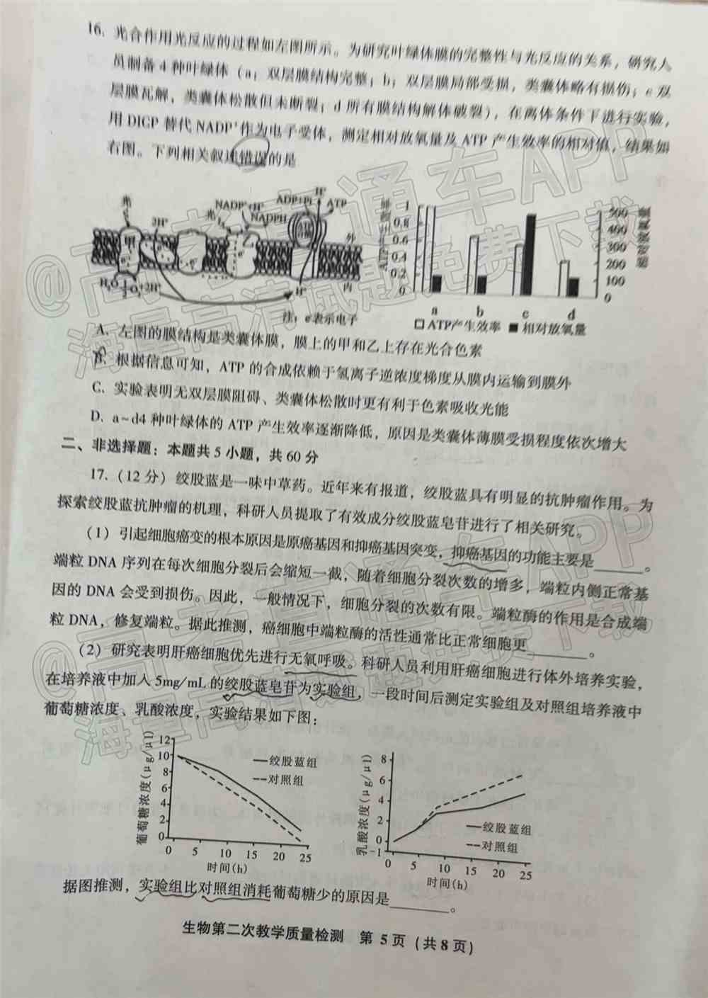 漳州二检2022试卷答案-漳州市2022届第二次教学质量检测