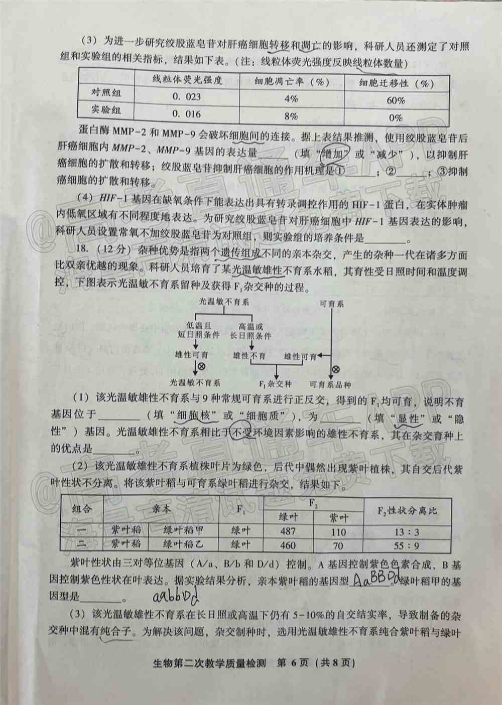 漳州二检2022试卷答案-漳州市2022届第二次教学质量检测