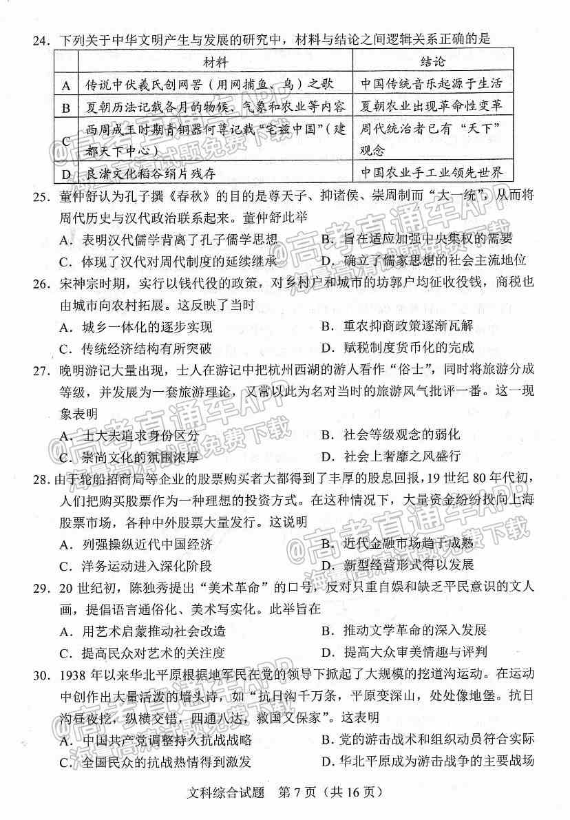 2022长春二模各科试卷及答案-长春市普通高中2022届高三质量监测二答案