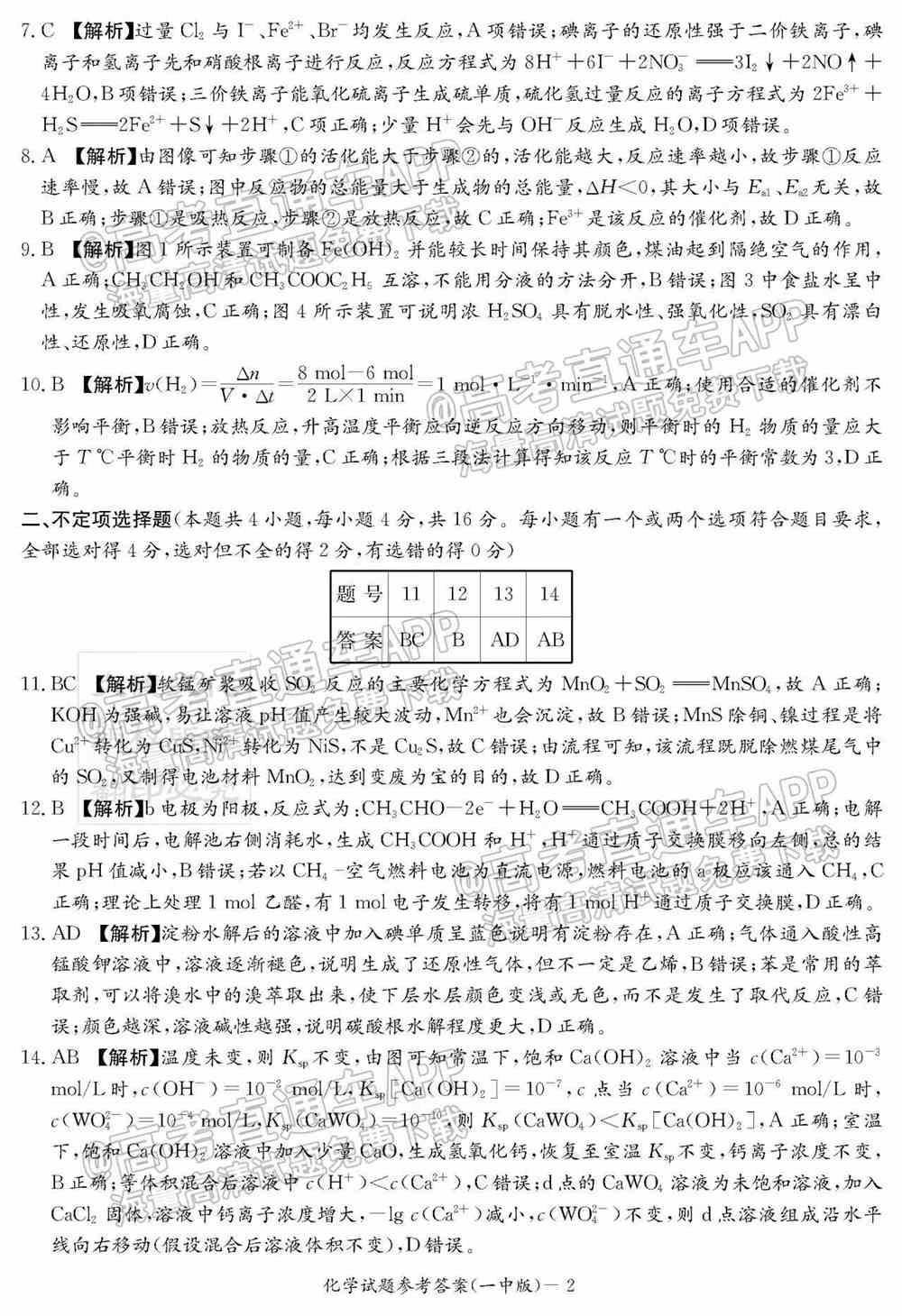 2022年长沙怀化高三适应性考试各科试卷答案汇总