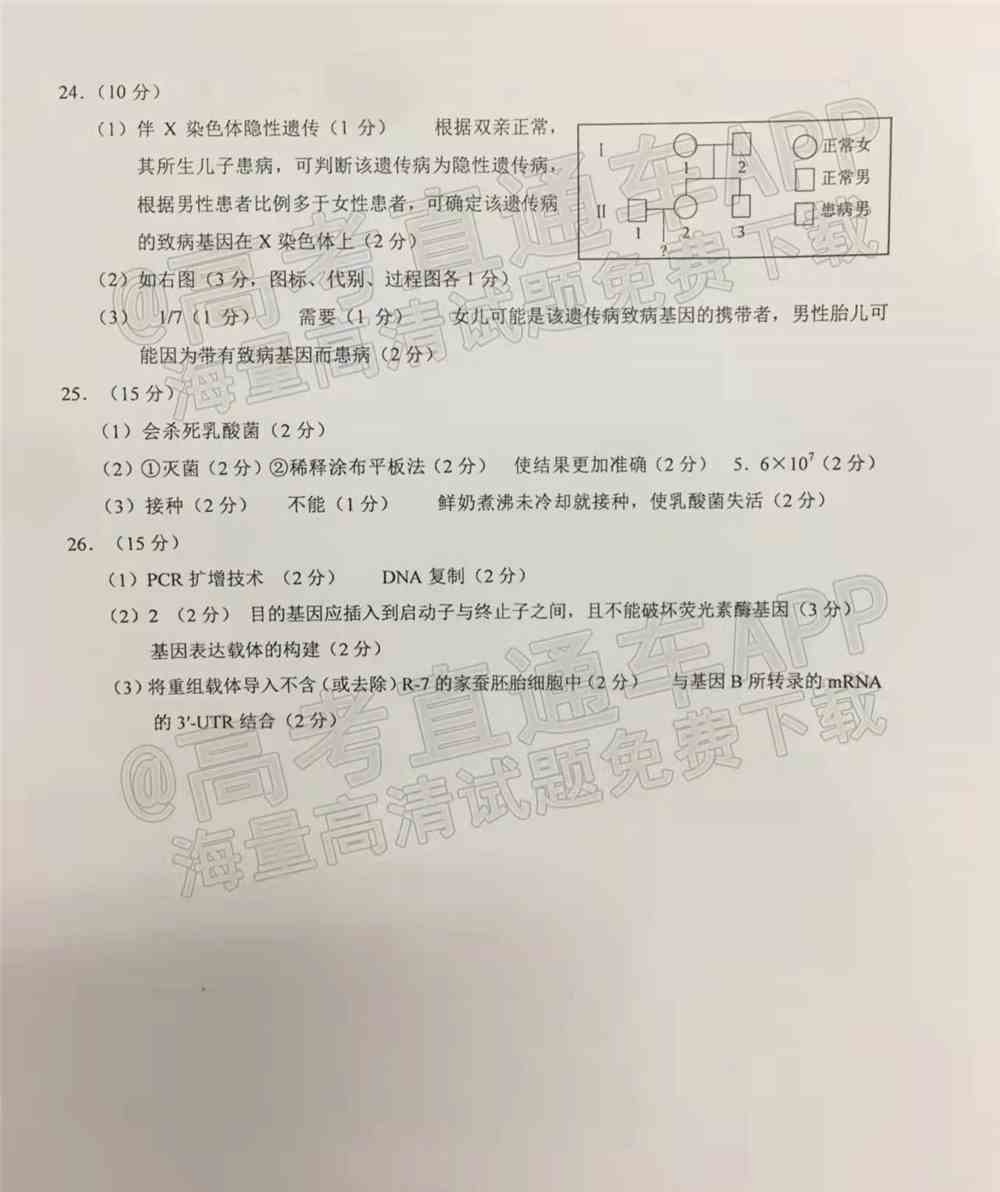 2022年重庆一诊试卷答案汇总（含主城区、康德卷所有科目）