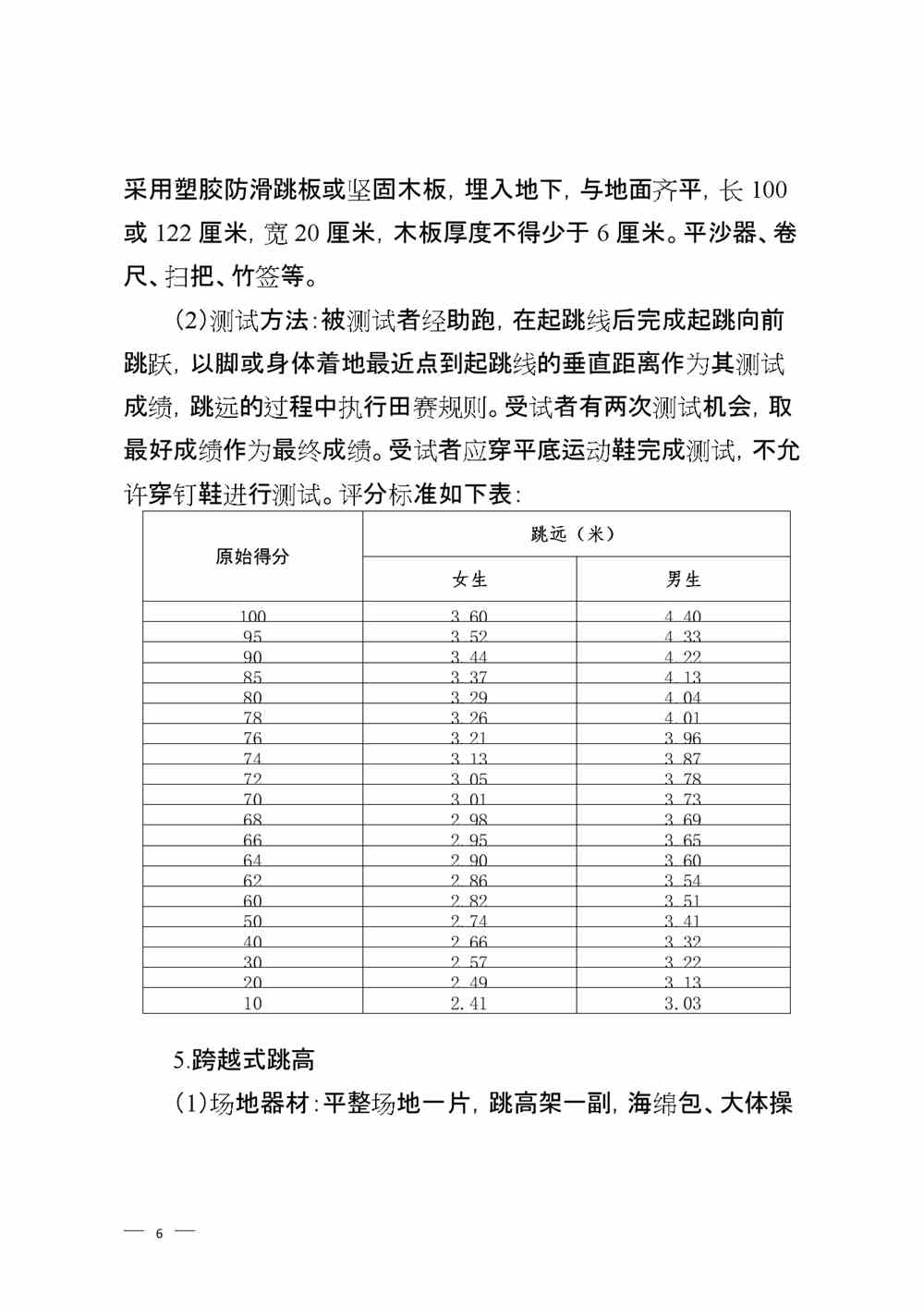 2022年山东淄博体育中考时间及评分标准
