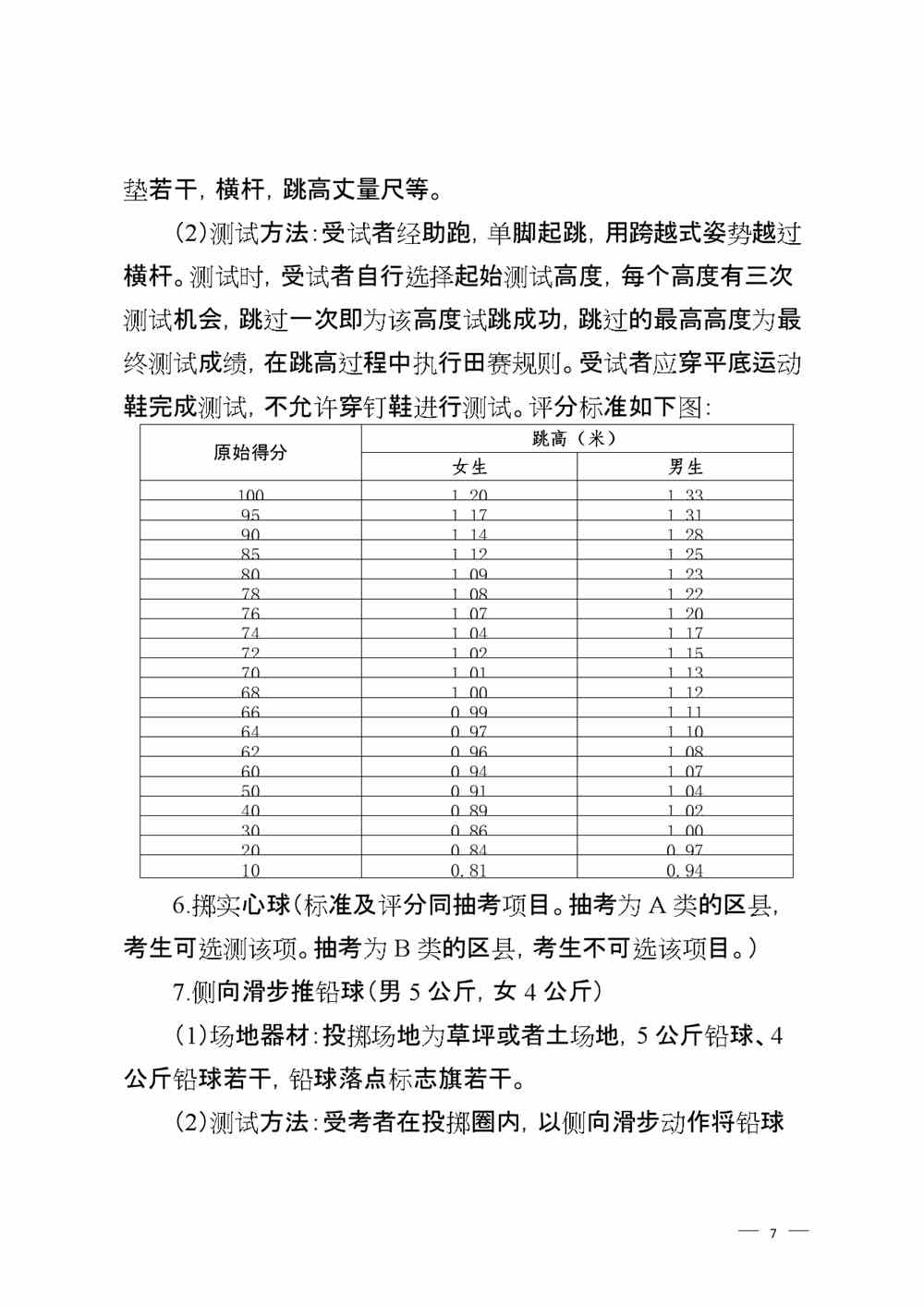 2022年山东淄博体育中考时间及评分标准