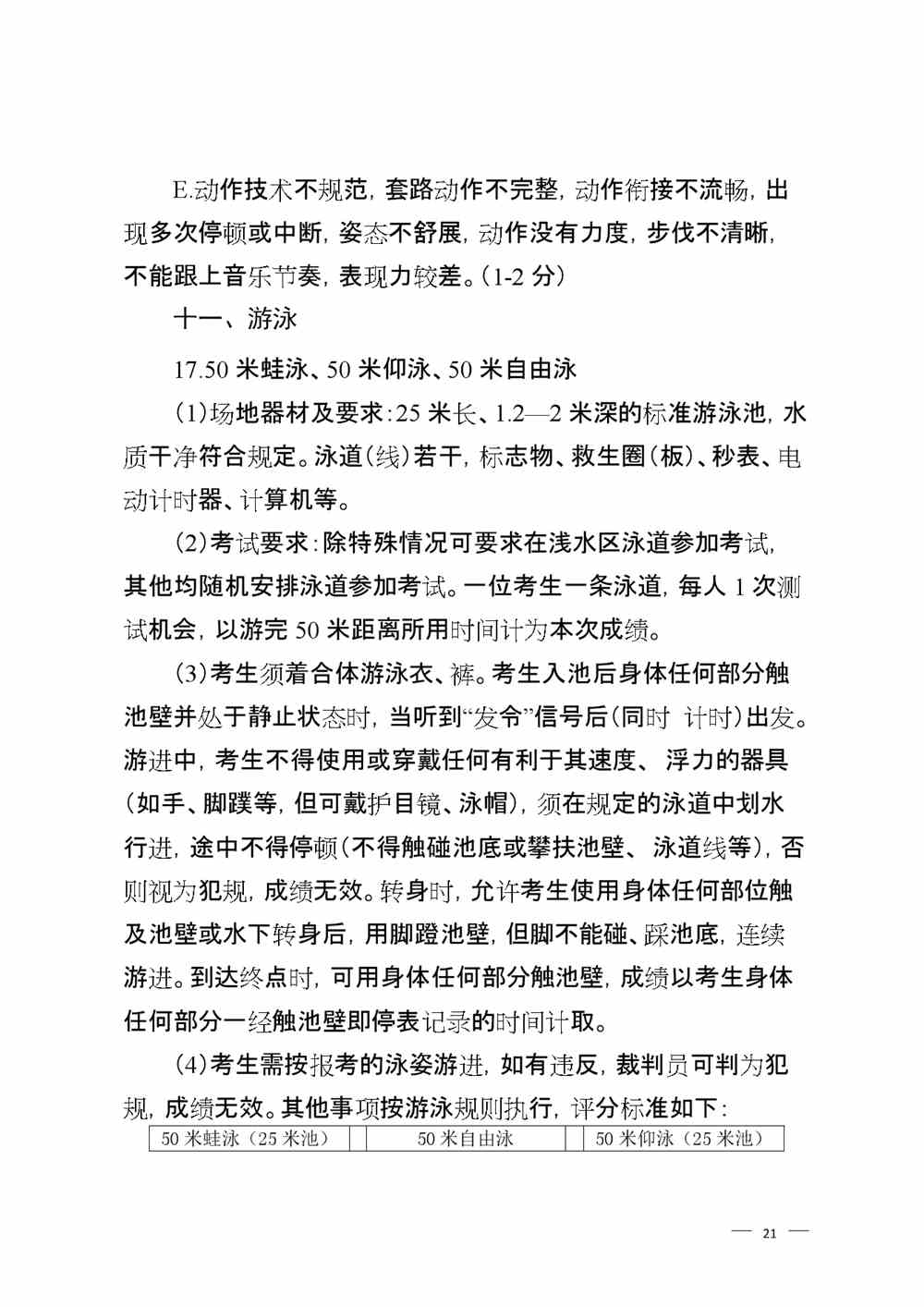 2022年山东淄博体育中考时间及评分标准