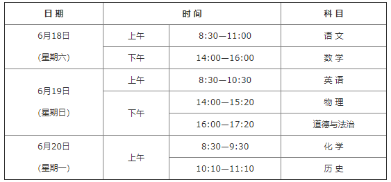 陕西商洛中考时间2022年具体时间：6月18日-20日