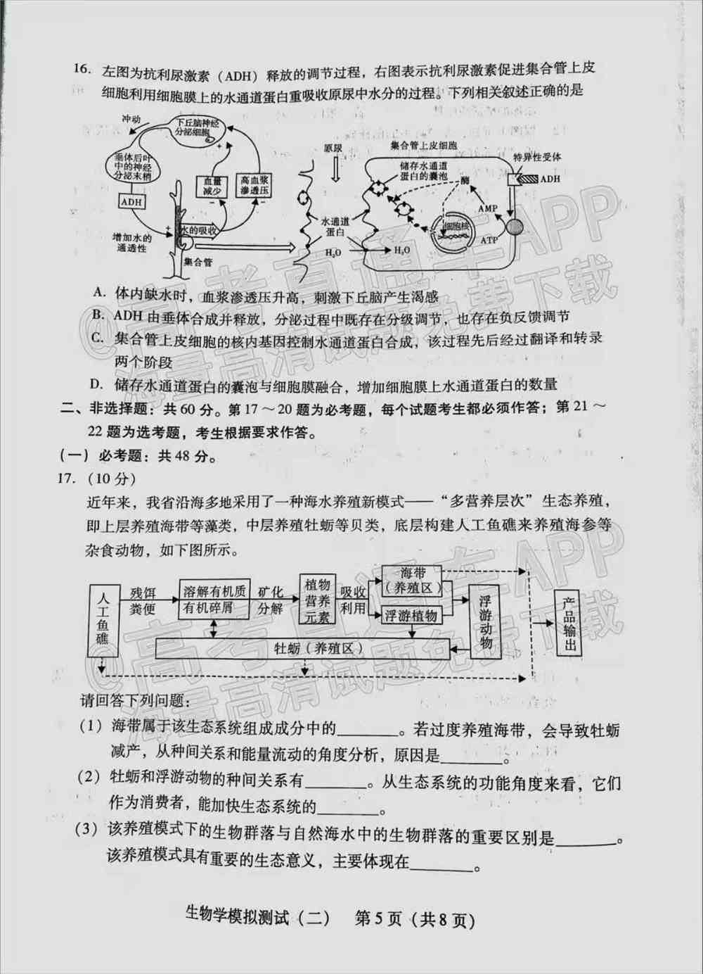 2022年广东二模生物答案及试卷汇总（已更新）