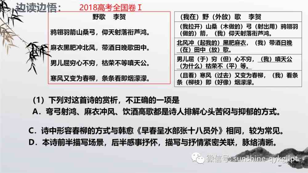 2022届高考语文复习：读懂一首古诗的六种方法