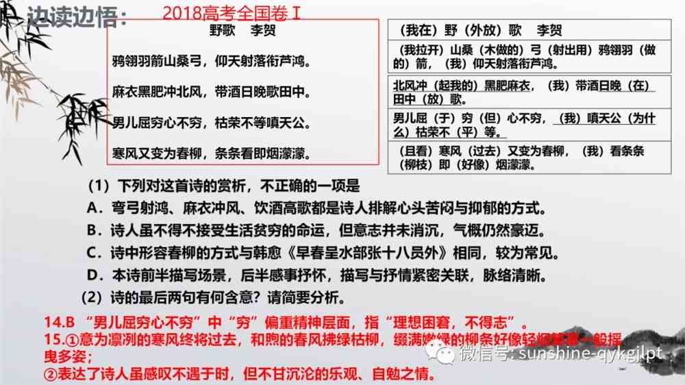 2022届高考语文复习：读懂一首古诗的六种方法