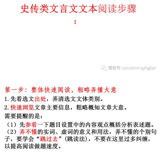 高考语文专题复习：文言文整体阅读方法