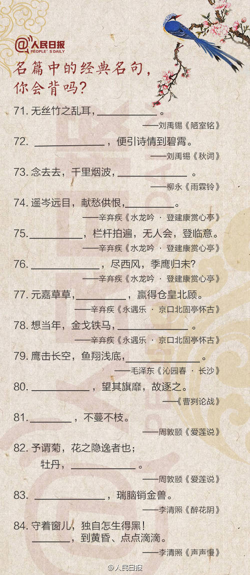 历年高考必考古诗文全汇总！测测自己能得多少分？