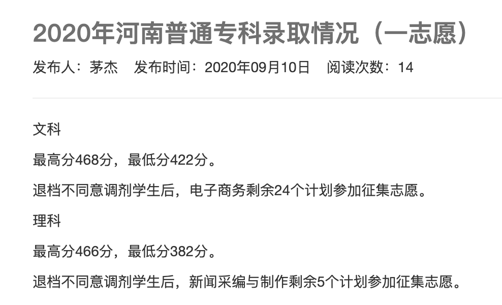 【2020-09-10】2020高考录取信息更新院校汇总