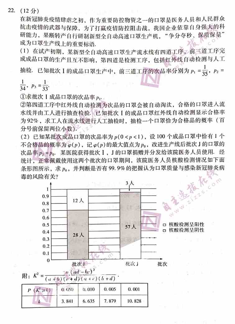 2021年广东省一模考试数学试题