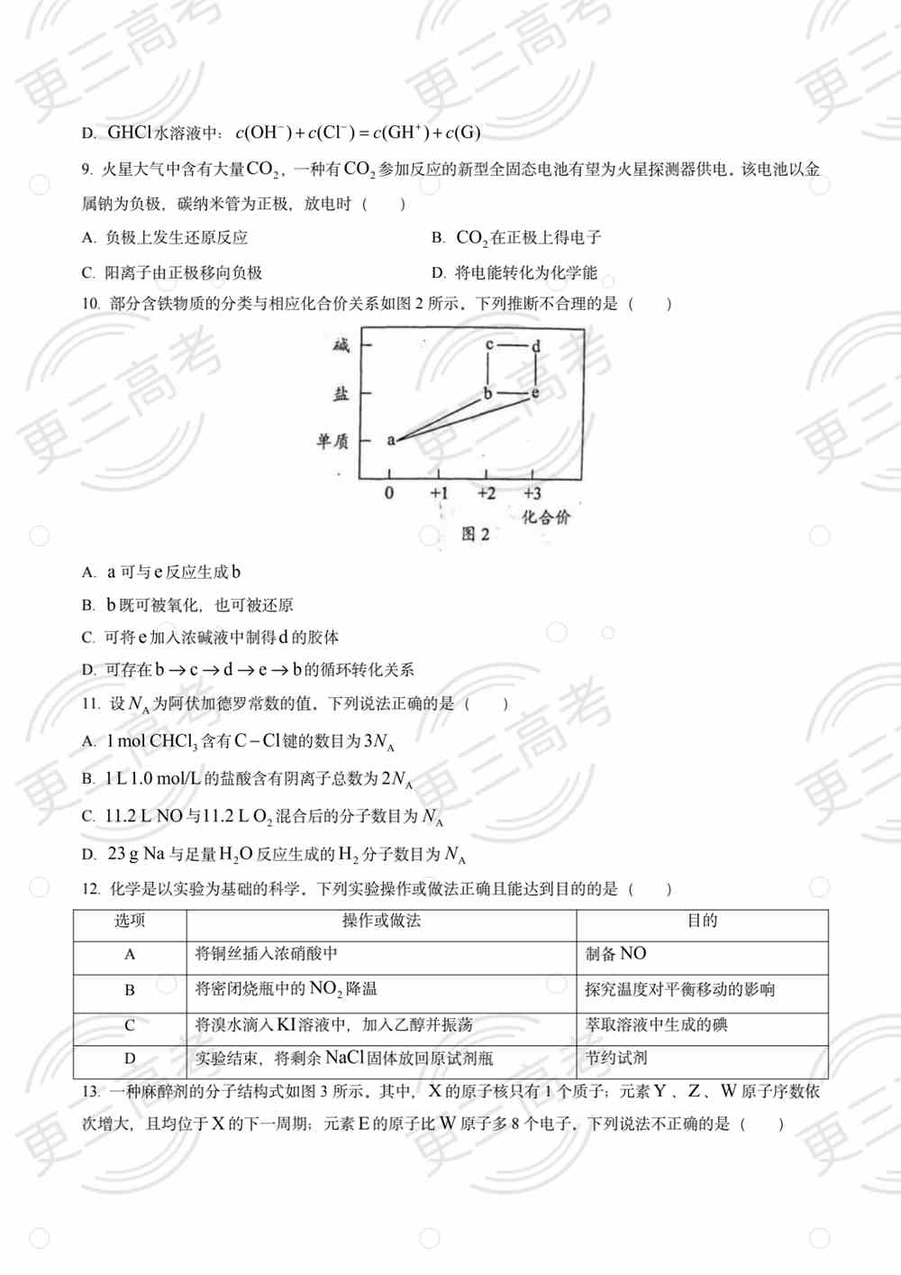 2021高考广东卷化学试题｜高考广东卷化学真题下载