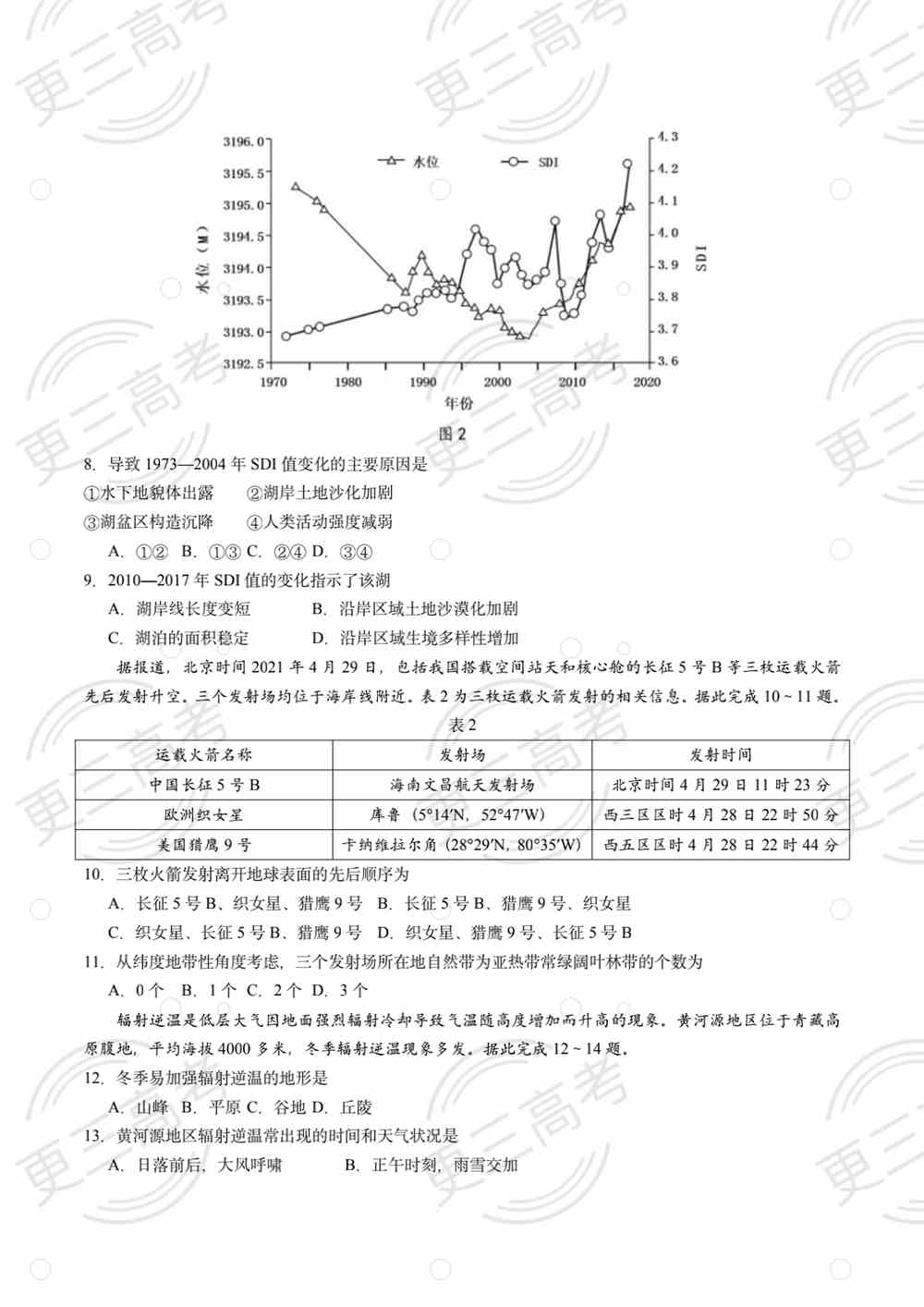 2021高考广东卷地理试题｜高考广东卷生地理真题下载